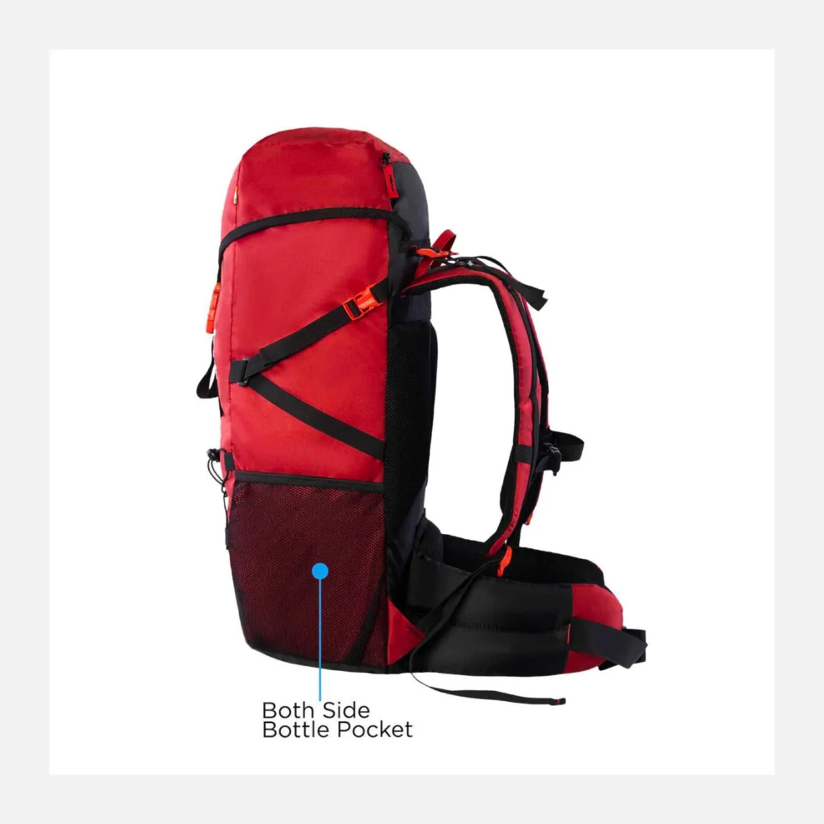 Adventure Worx Kary 45 L Traveling Rucksack  -Red/Blue