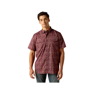 Ariat Men's Venttek Western Fitted Ss Dark Redwood Shirt