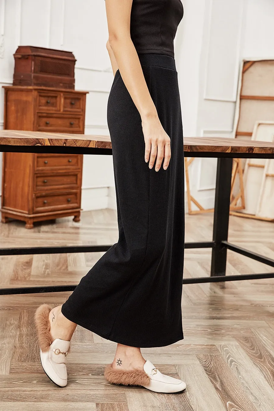 BerriesJam - Elegant Black Split High Waist Long Maxi Skirt