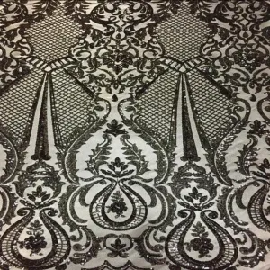 Black Chantal Deluxe Sequins Lace Fabric