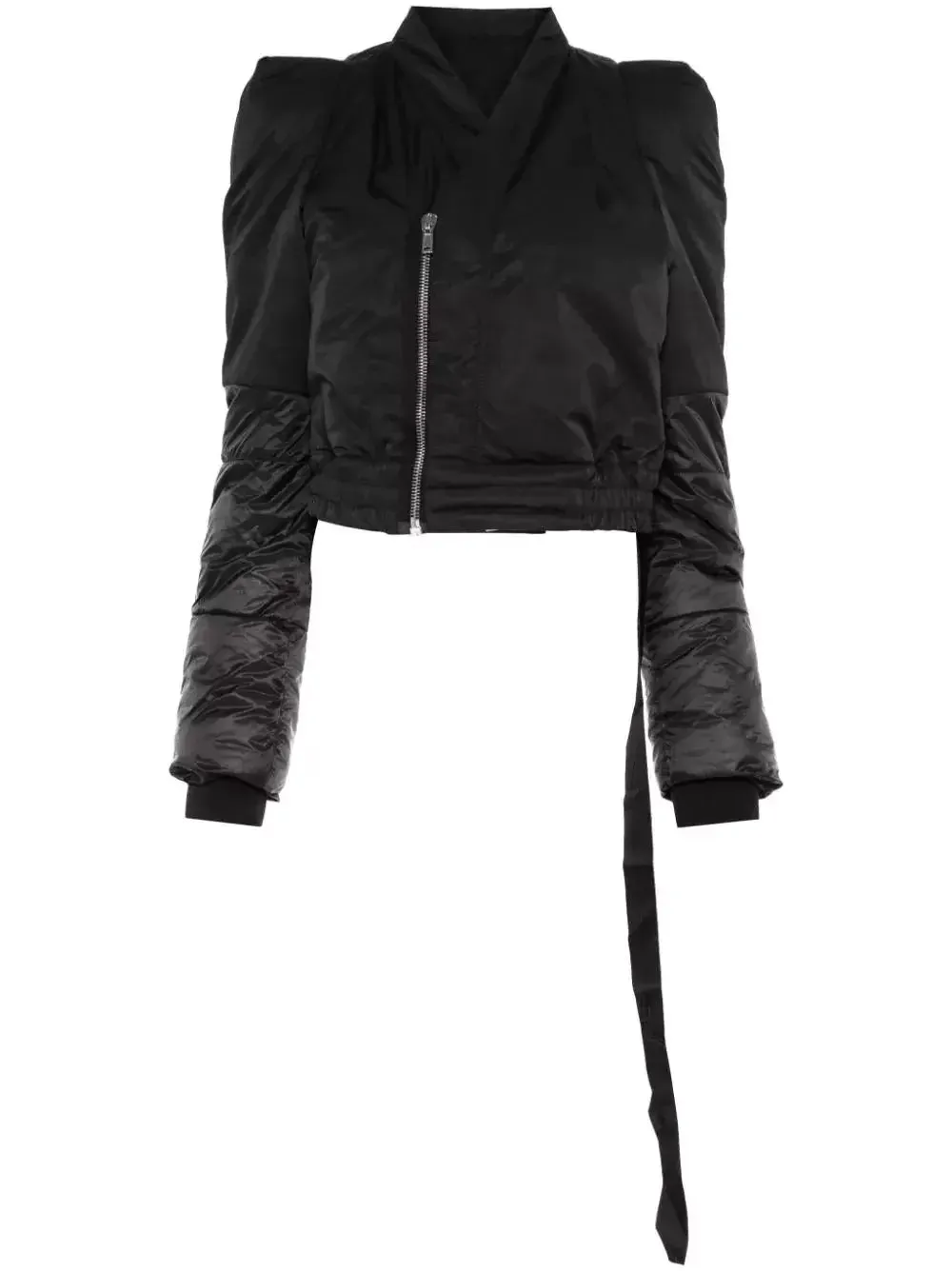 Black Sculptured Padded Bomber Jacket