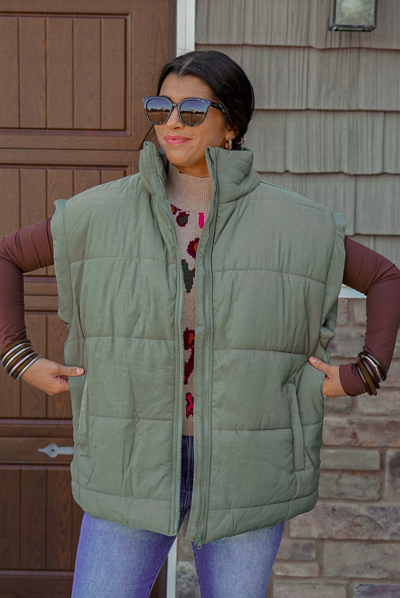 Bonfire Cutie Green Quilted Vest