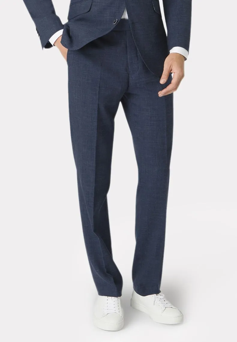 BROOK TAVERNER Constable Linen Mix Trouser NAVY REG