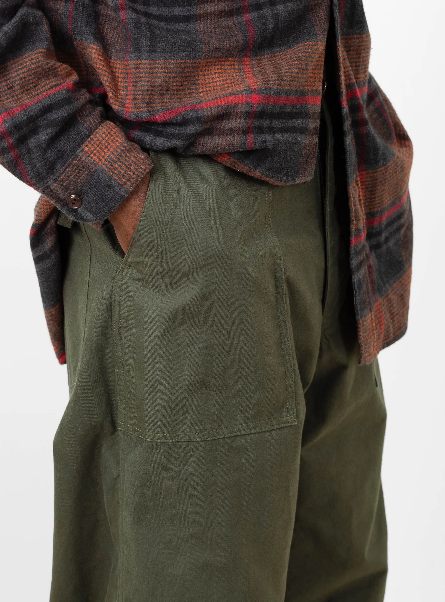 Brushed Herringbone Fatigue Pant Olive