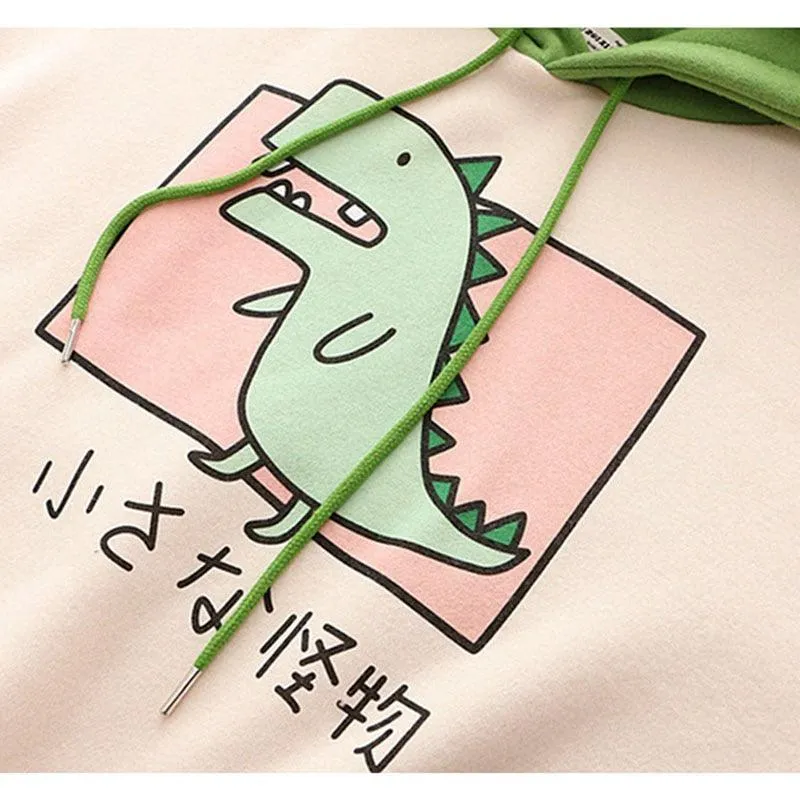 Cartoon Small Creature Dinosaur Sweatshirt Hoodie - Roar into Style! 🦖