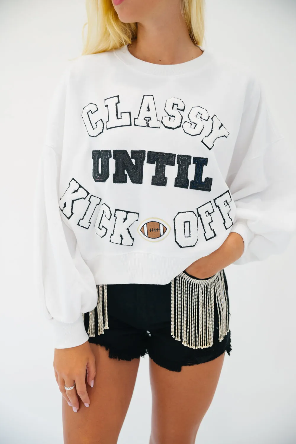 CLASSY UNTIL KICKOFF PULLOVER