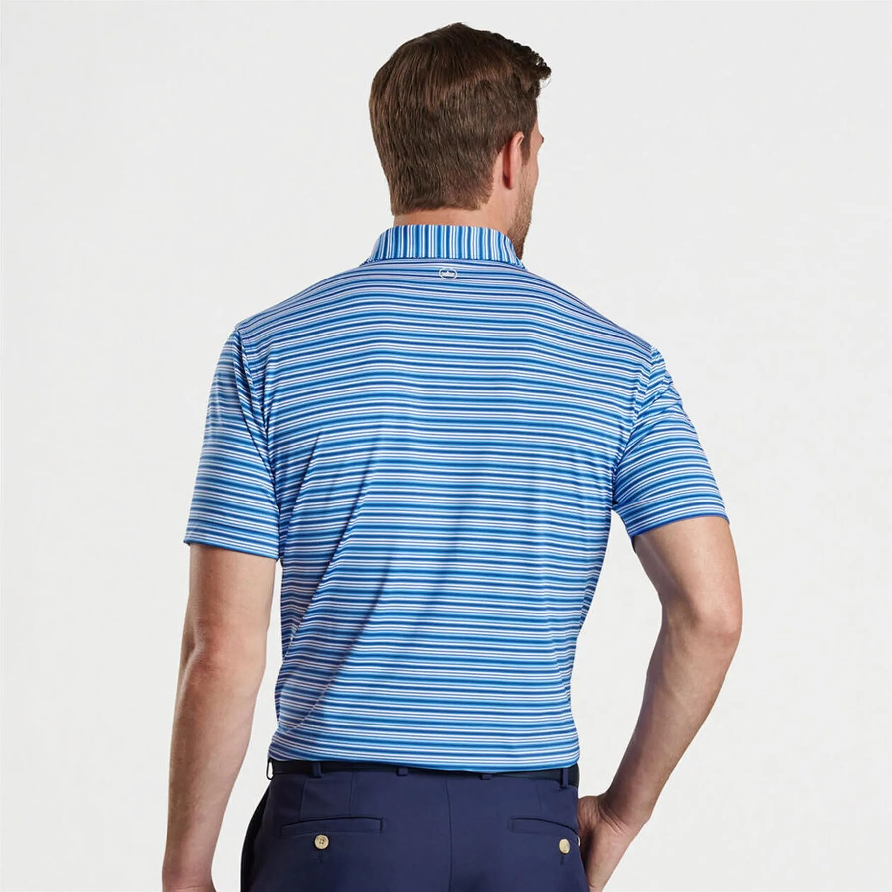 Clifton Performance Jersey Polo Sean Self Collar Mako Blue - AW24