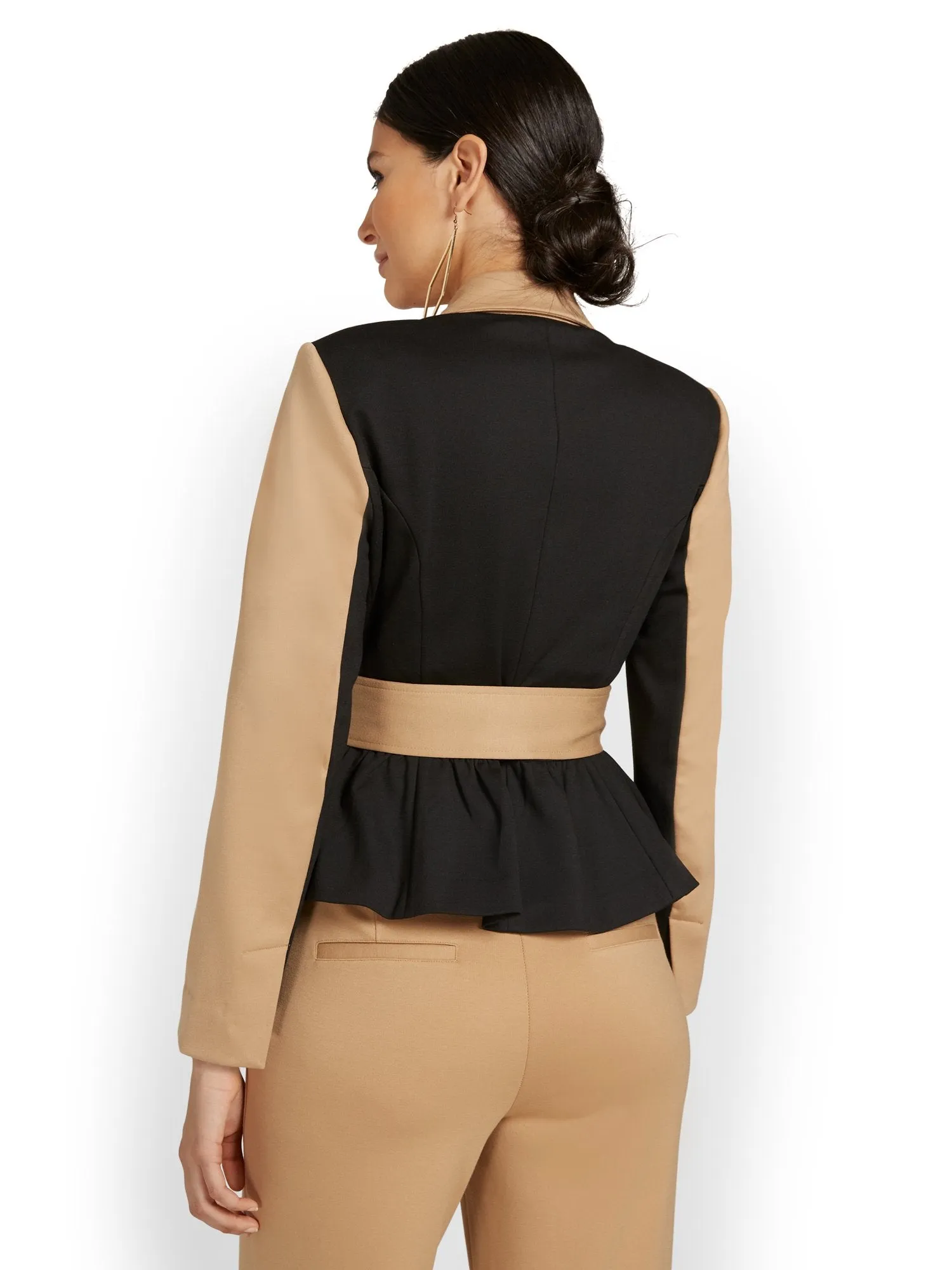 Colorblock Peplum Jacket - Superflex