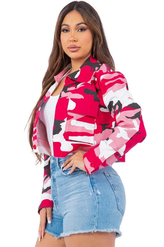 Cropped Cutie- Camouflage Crop Jacket