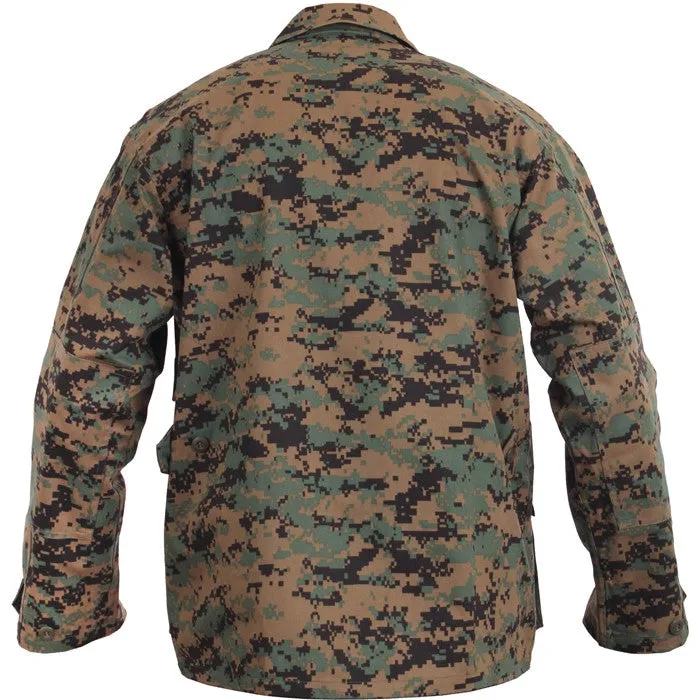 Digital Woodland Camouflage - Military BDU Shirt - Cotton Polyester