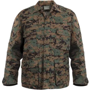 Digital Woodland Camouflage - Military BDU Shirt - Cotton Polyester