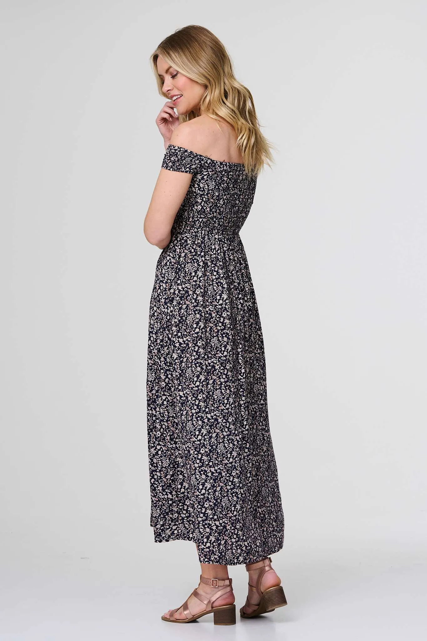 Ditsy Floral Bardot Smock Dress