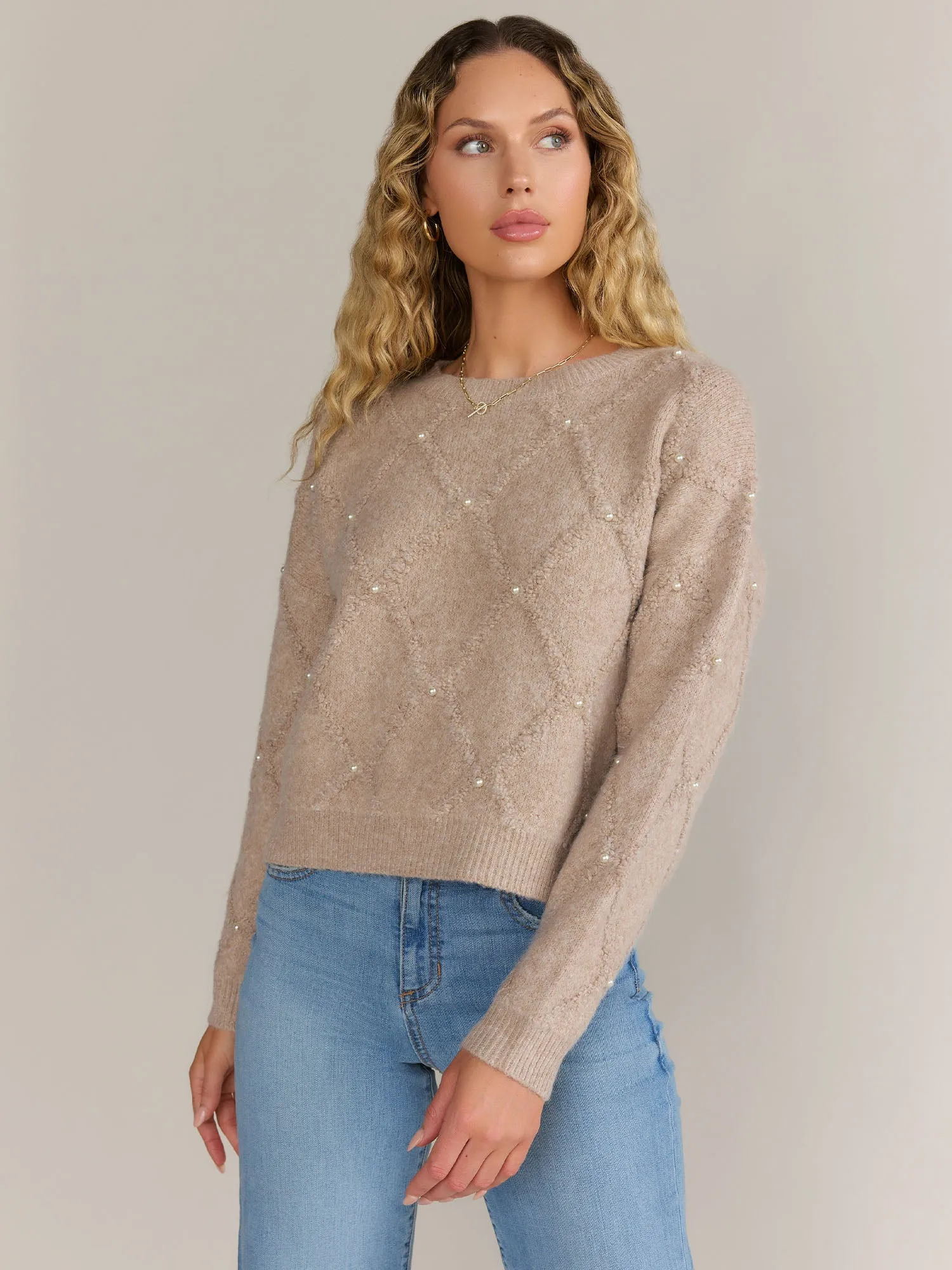 Dreamers Long Sleeve Pearl Boucle Pullover - Brands We Love