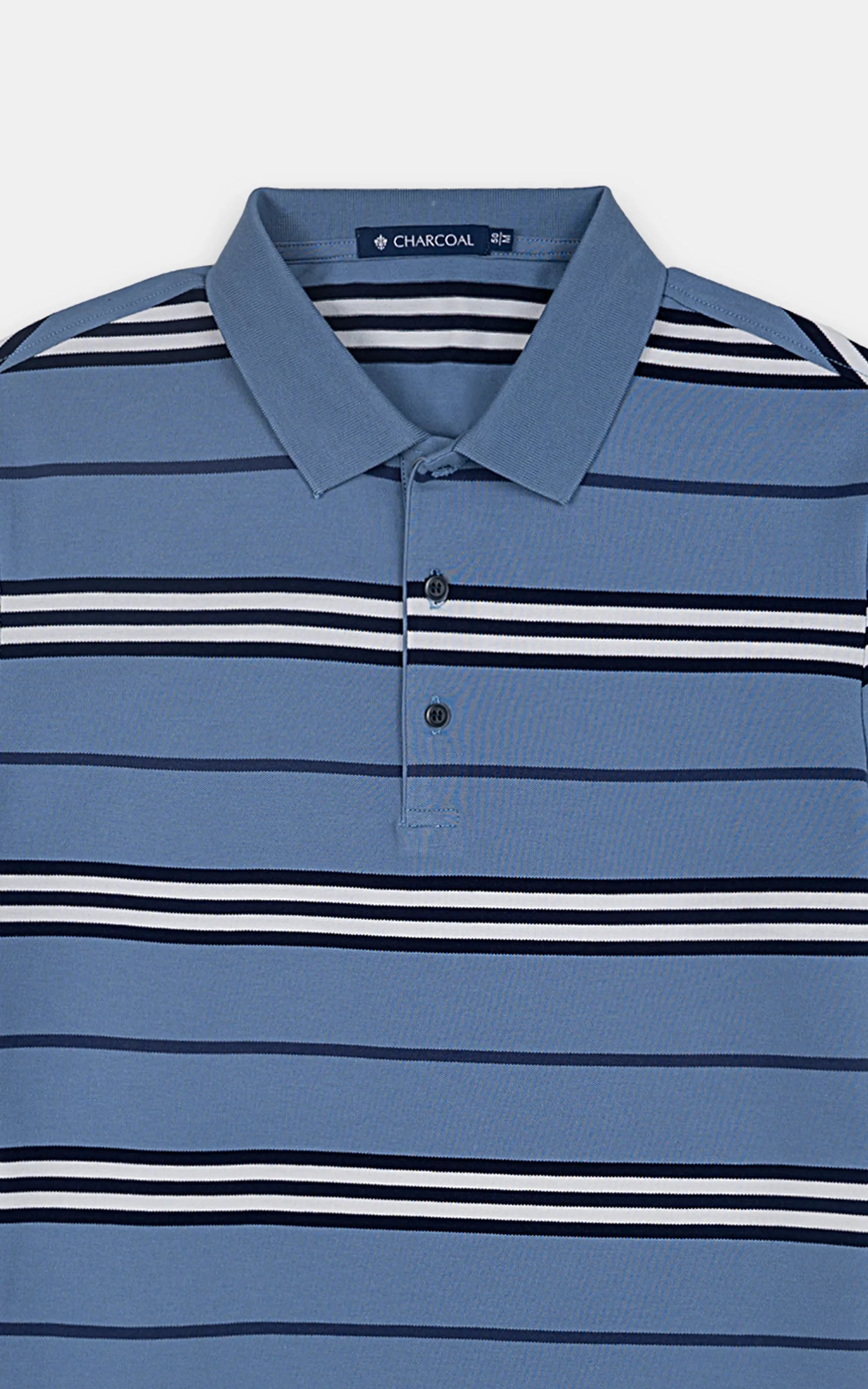 EXECUTIVE POLO RIBBED COLLAR BLUE