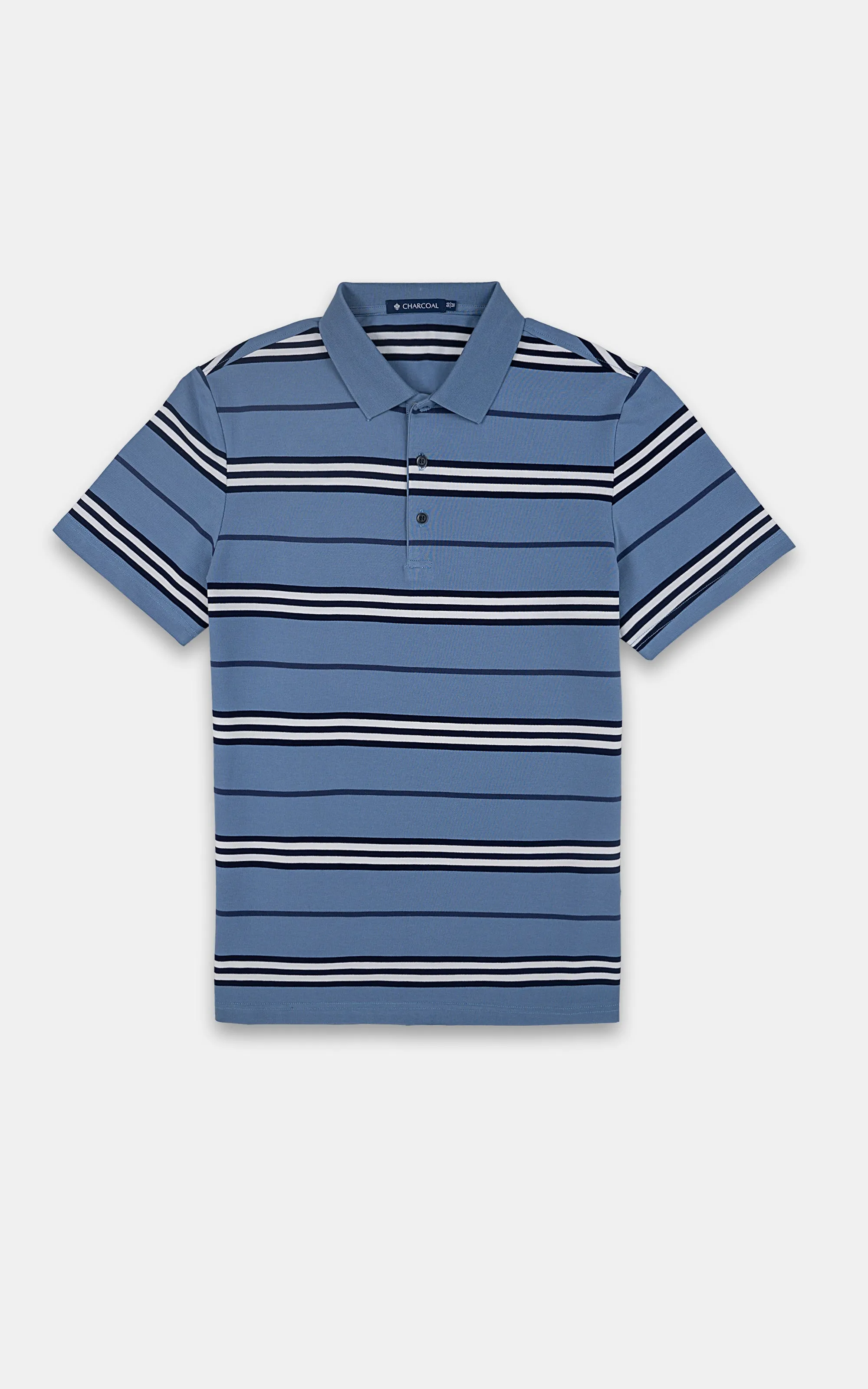 EXECUTIVE POLO RIBBED COLLAR BLUE