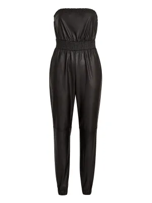 Faux-Leather Strapless Jumpsuit - The NY&C Legacy Collection