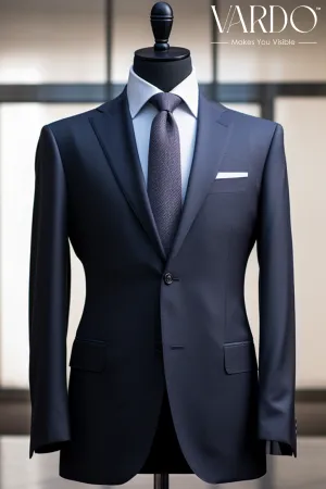 Formal Men's Suit for Weddings Navy Blue Two Piece Suit for Men