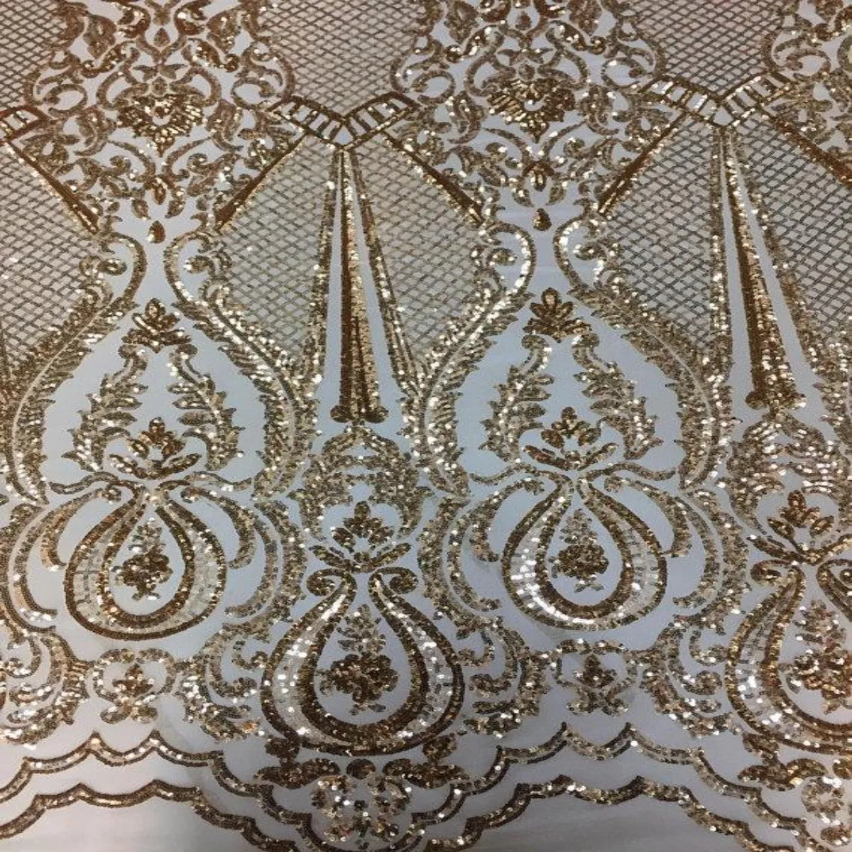 Gold Chantal Deluxe Sequins Lace Fabric