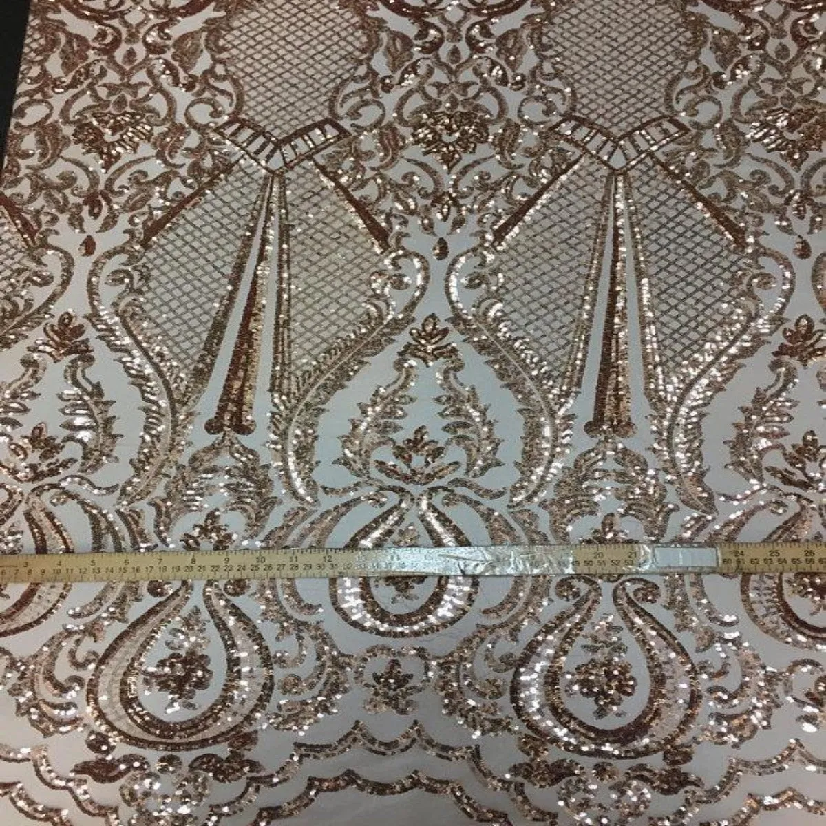 Gold Chantal Deluxe Sequins Lace Fabric