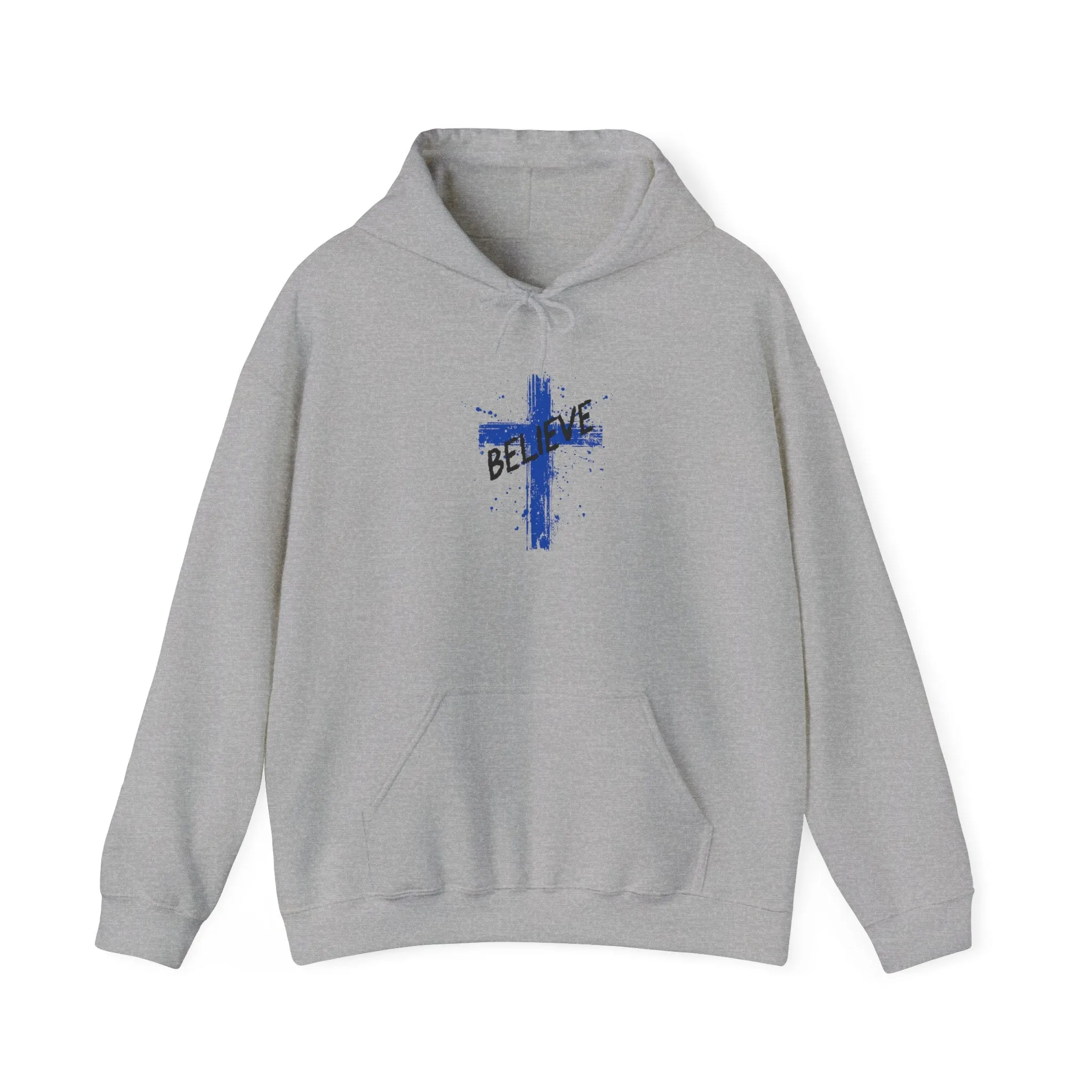 Inspirational Cross Sweatshirt, Cozy Hoodie for Faith, Christian Gift, Religious Apparel, Believe in Yourself