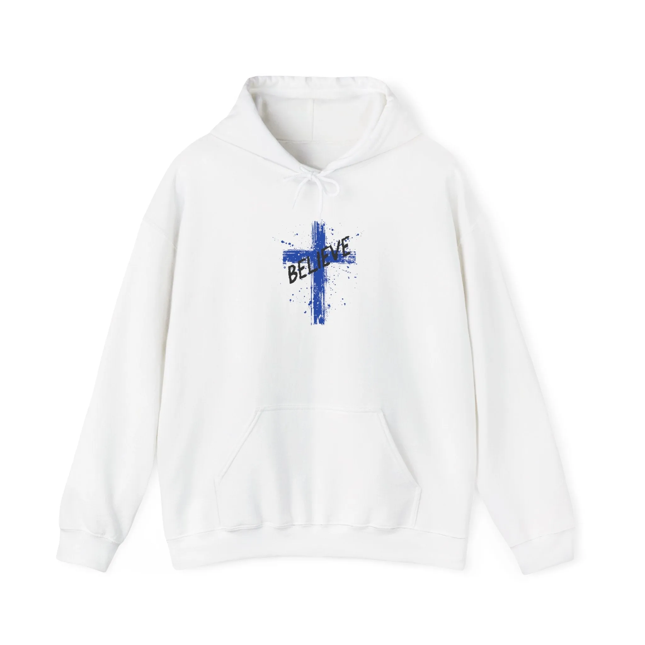 Inspirational Cross Sweatshirt, Cozy Hoodie for Faith, Christian Gift, Religious Apparel, Believe in Yourself