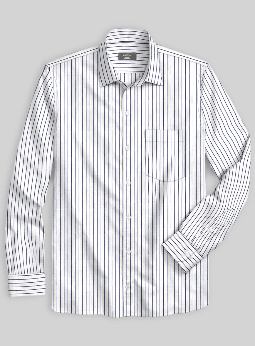 Italian Dark Blue Como Stripe Shirt