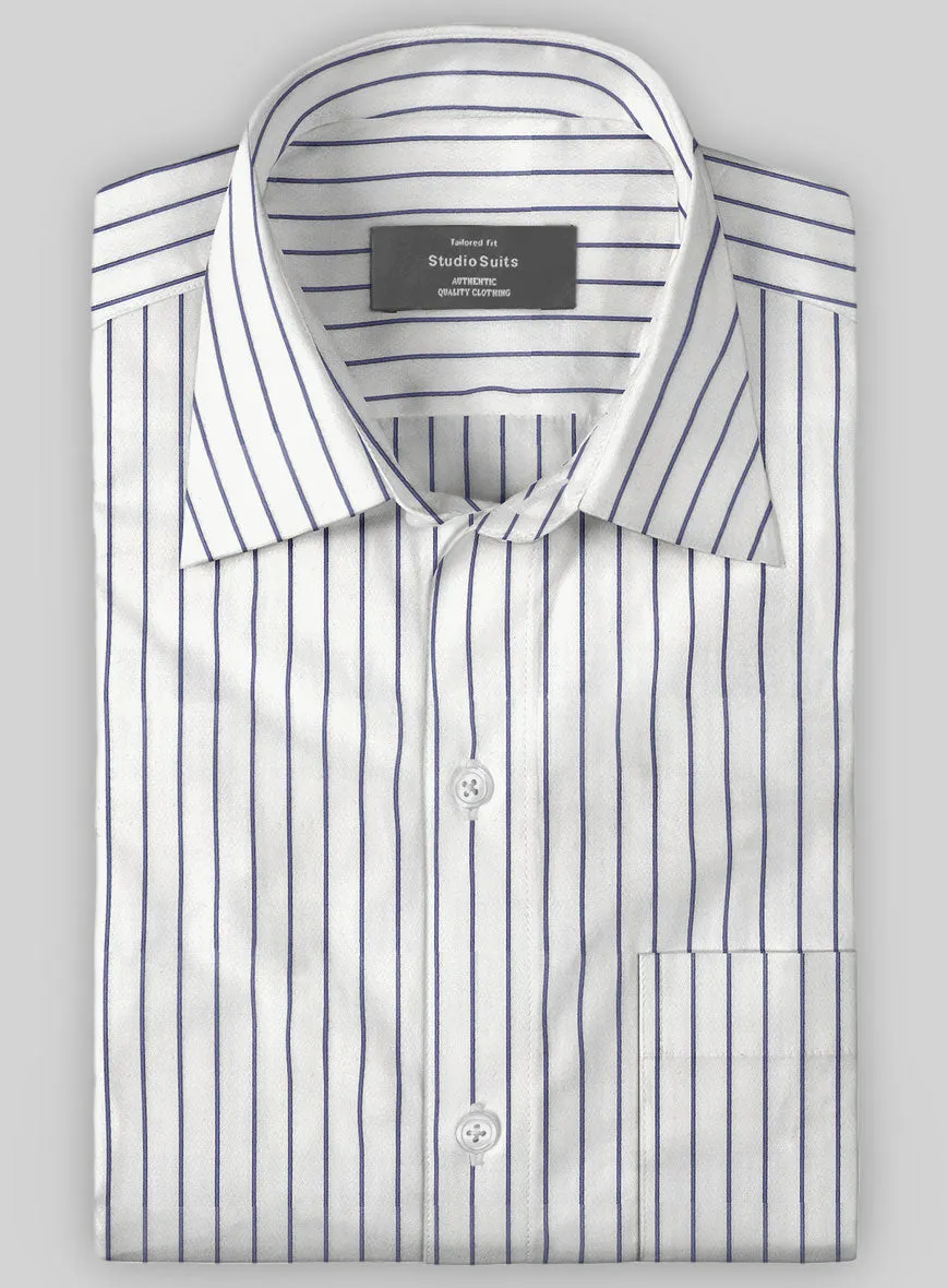 Italian Dark Blue Como Stripe Shirt