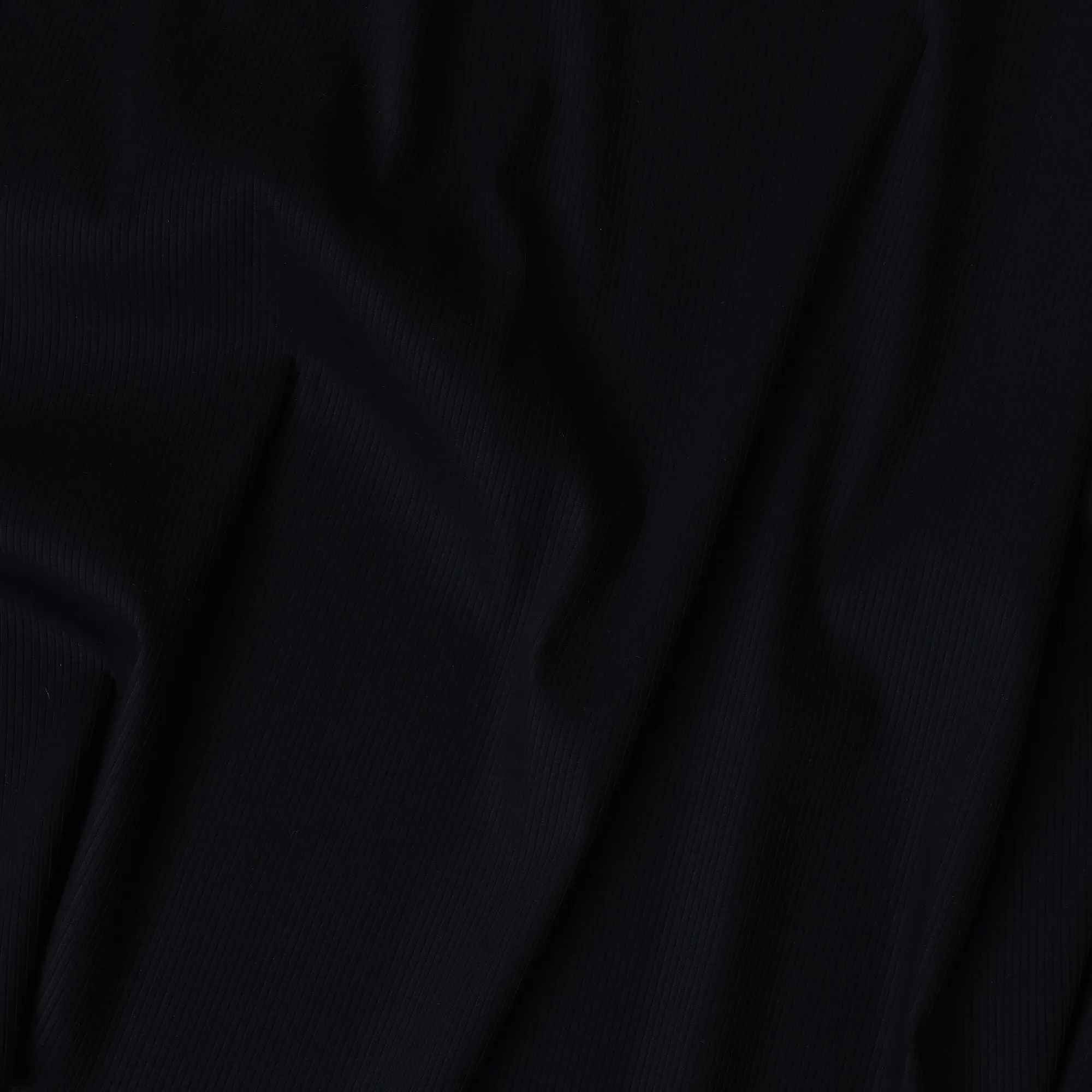 Jet Black 100% Cotton Tuxedo Shirting Fabric with Subtle Striped Texture, 150 cm Width, Made in Switzerland-D20466