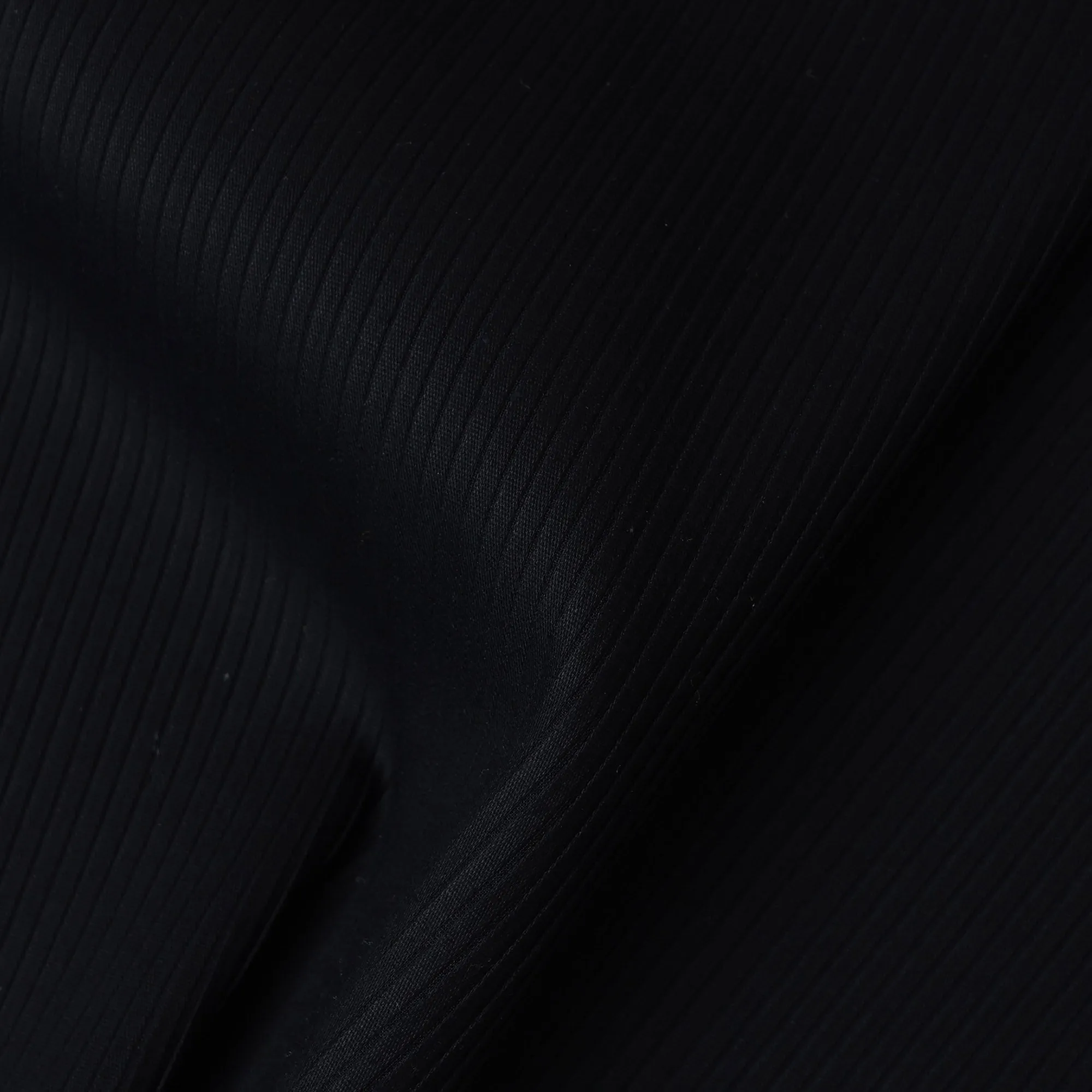 Jet Black 100% Cotton Tuxedo Shirting Fabric with Subtle Striped Texture, 150 cm Width, Made in Switzerland-D20466