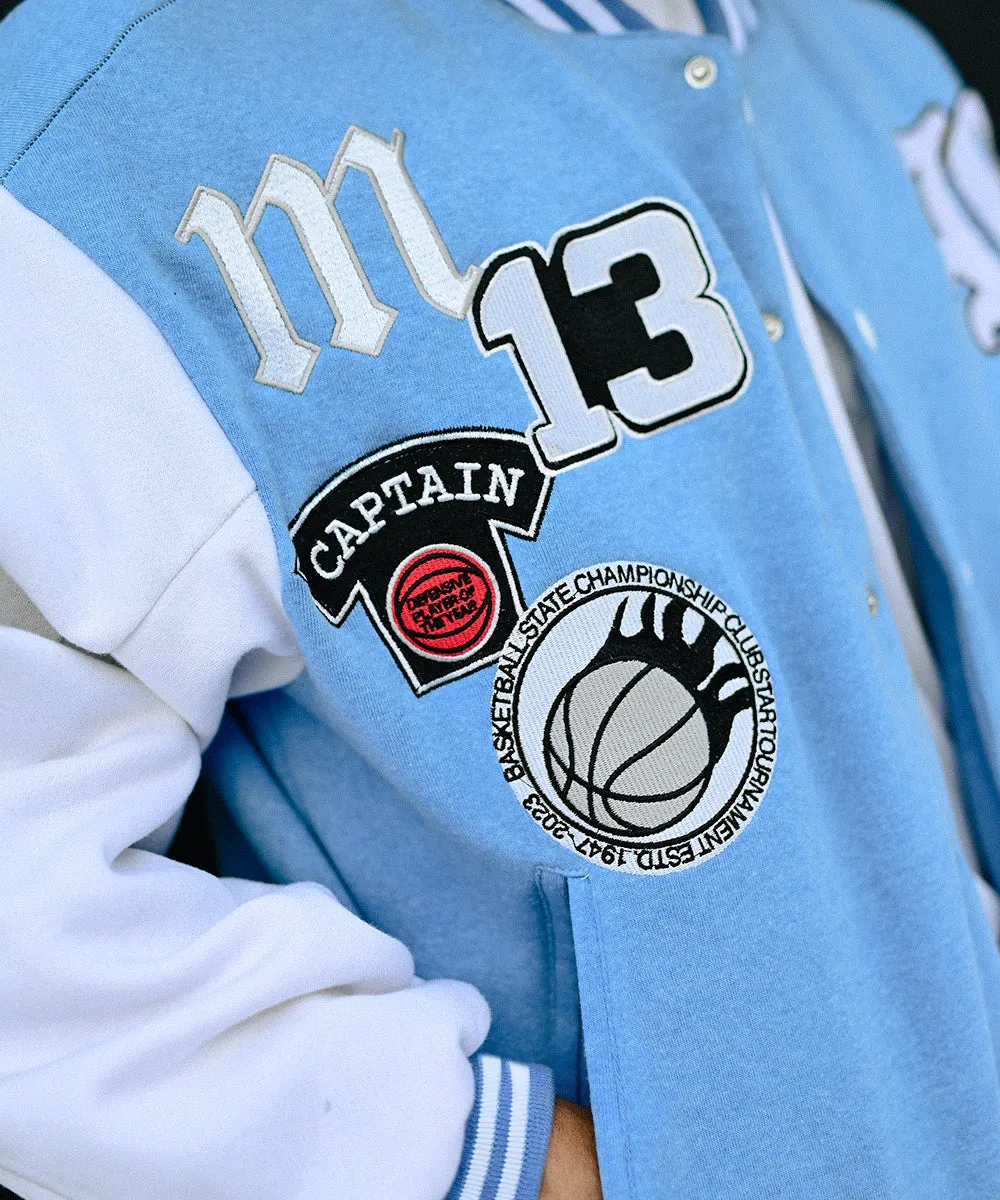 LA Sky Blue Letterman Jacket | Varsity Jackets | Weave Wardrobe | Unisex