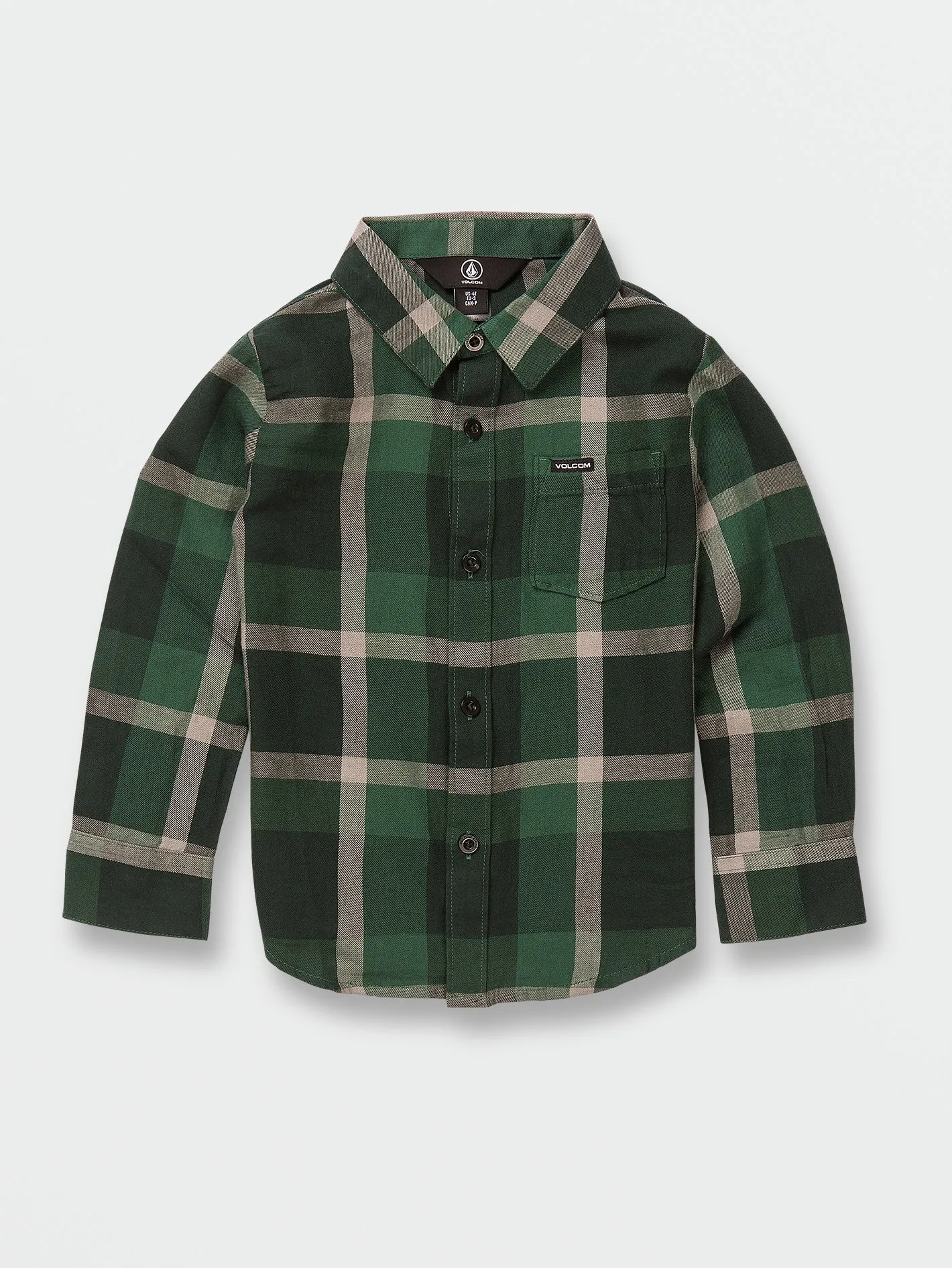 Little Boys Curwin Long Sleeve Flannel - Trekking Green