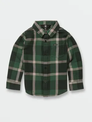 Little Boys Curwin Long Sleeve Flannel - Trekking Green