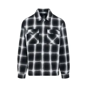 Logo Flannel Shirt in Black/White