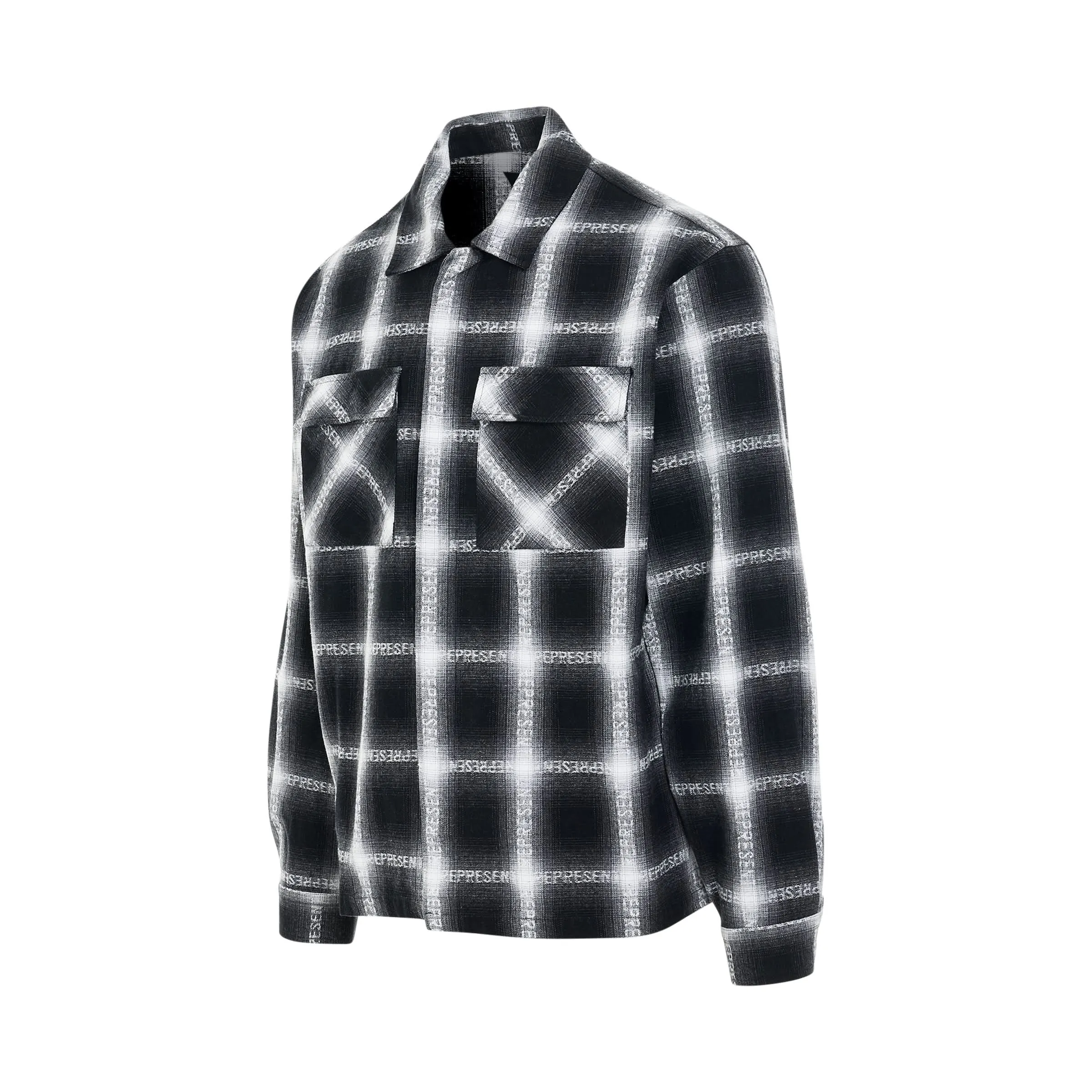 Logo Flannel Shirt in Black/White