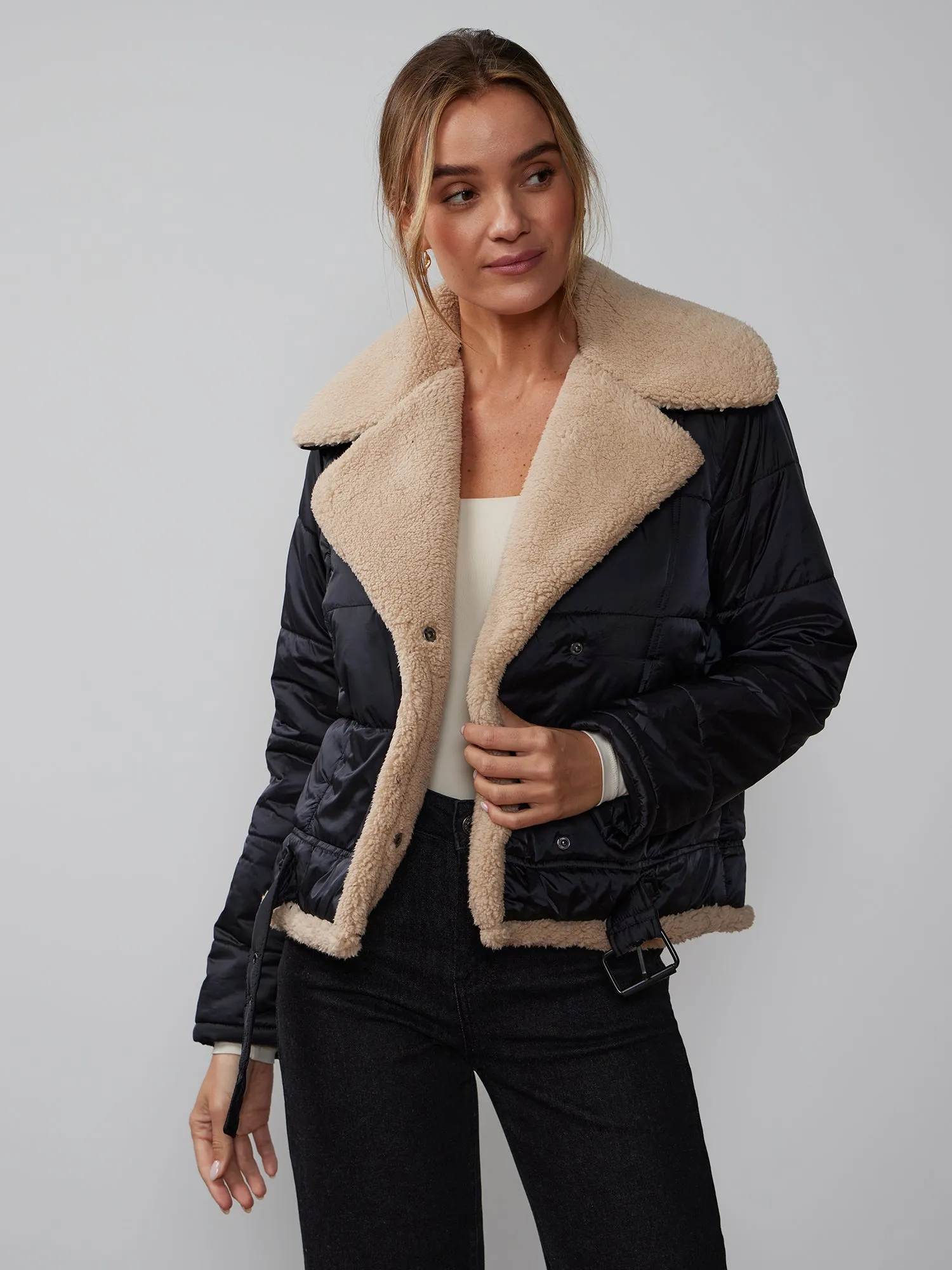 Long Sleeve Sherpa Puffer Jacket