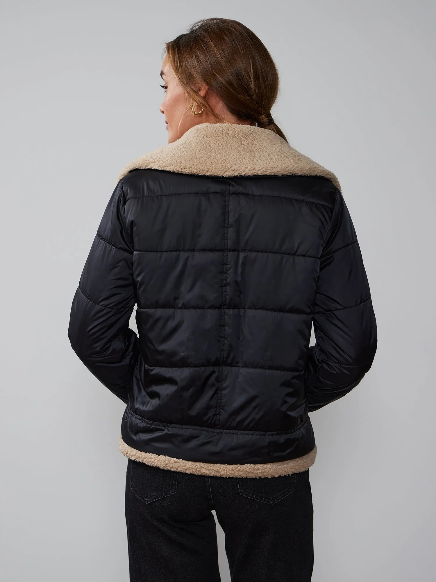 Long Sleeve Sherpa Puffer Jacket