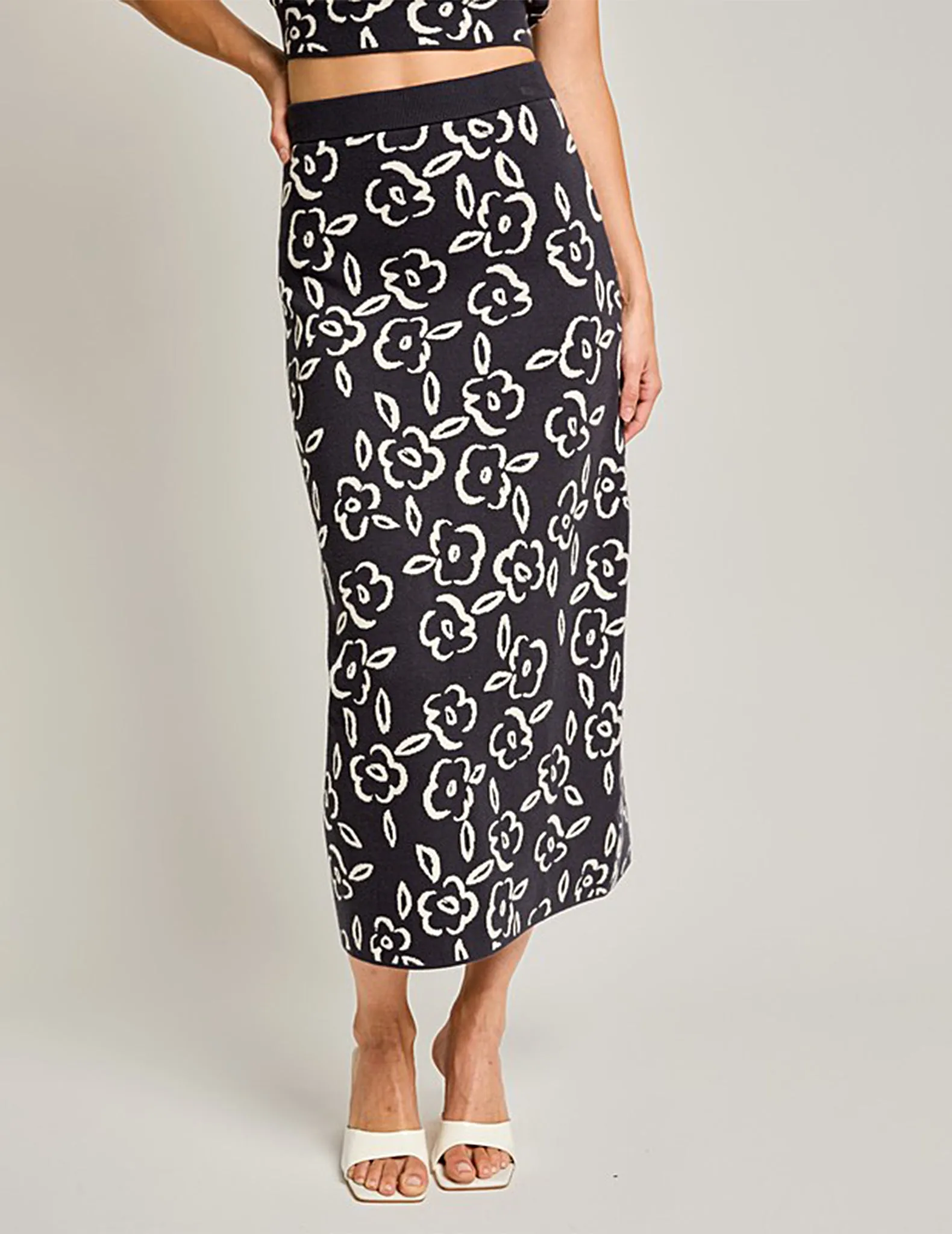 Mackenzie Midnight Floral Knit Skirt