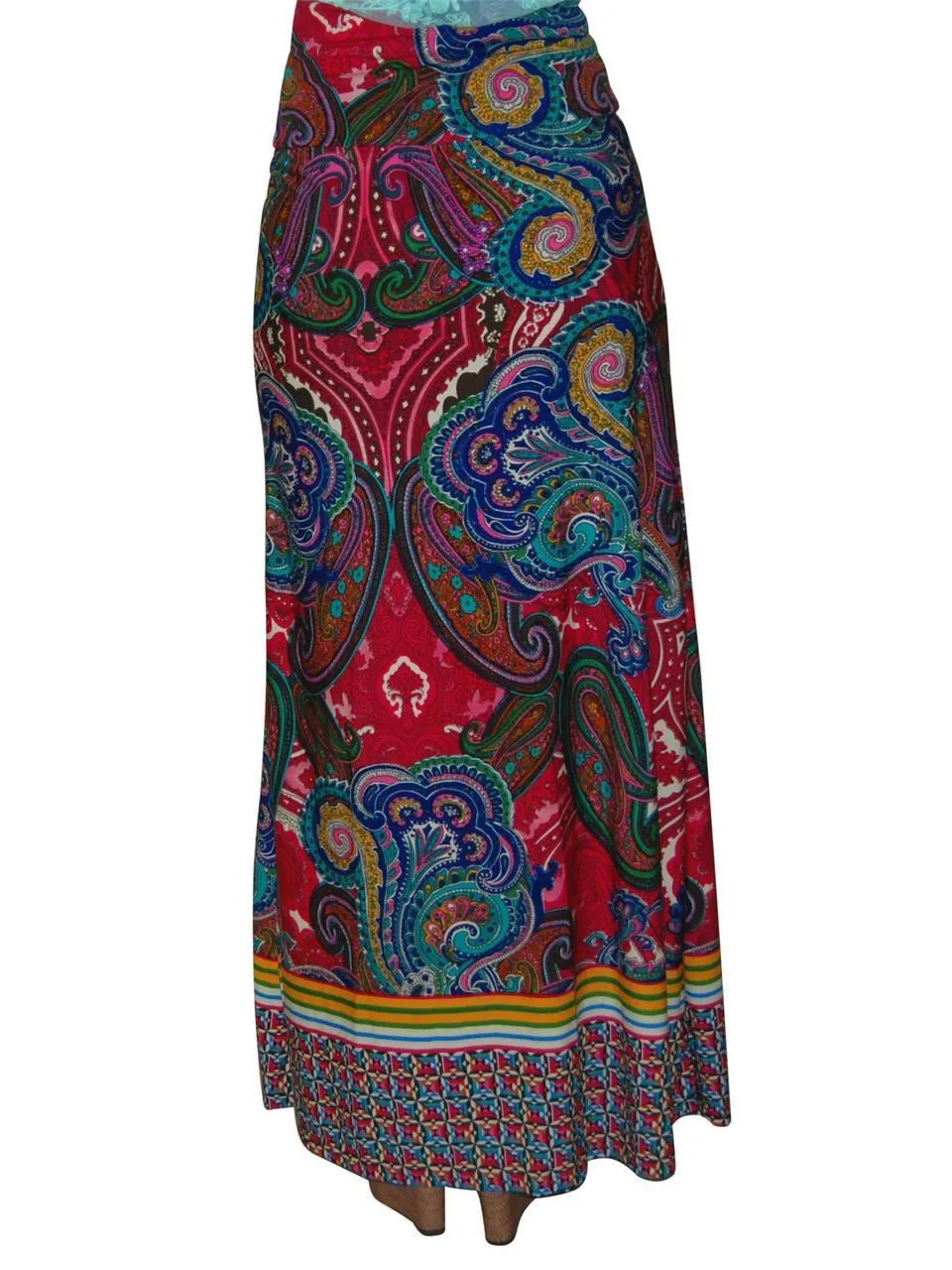 Maxi Skirt Mid East Paisley Maroon