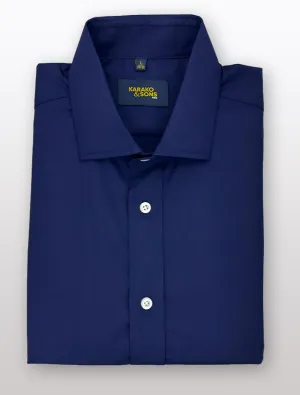 Men's Navy Bamboo Wrinkle-Free Slim Fit Dress Shirt