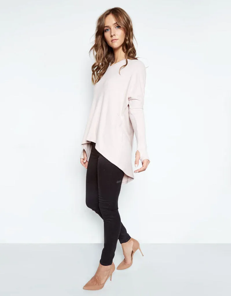 Michael Lauren Spencer Pullover w/Back Slit in Blush