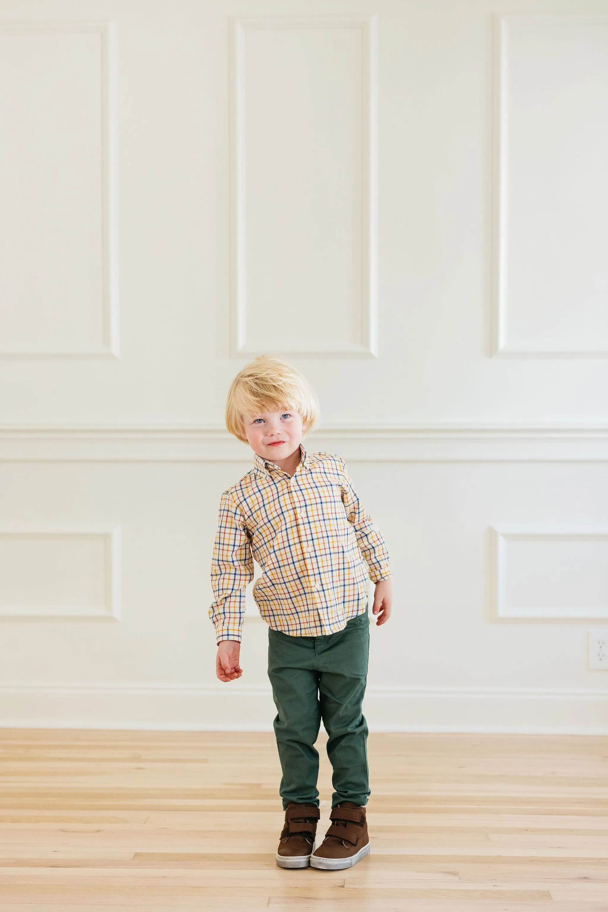 Mustard & Blue Check Buttondown