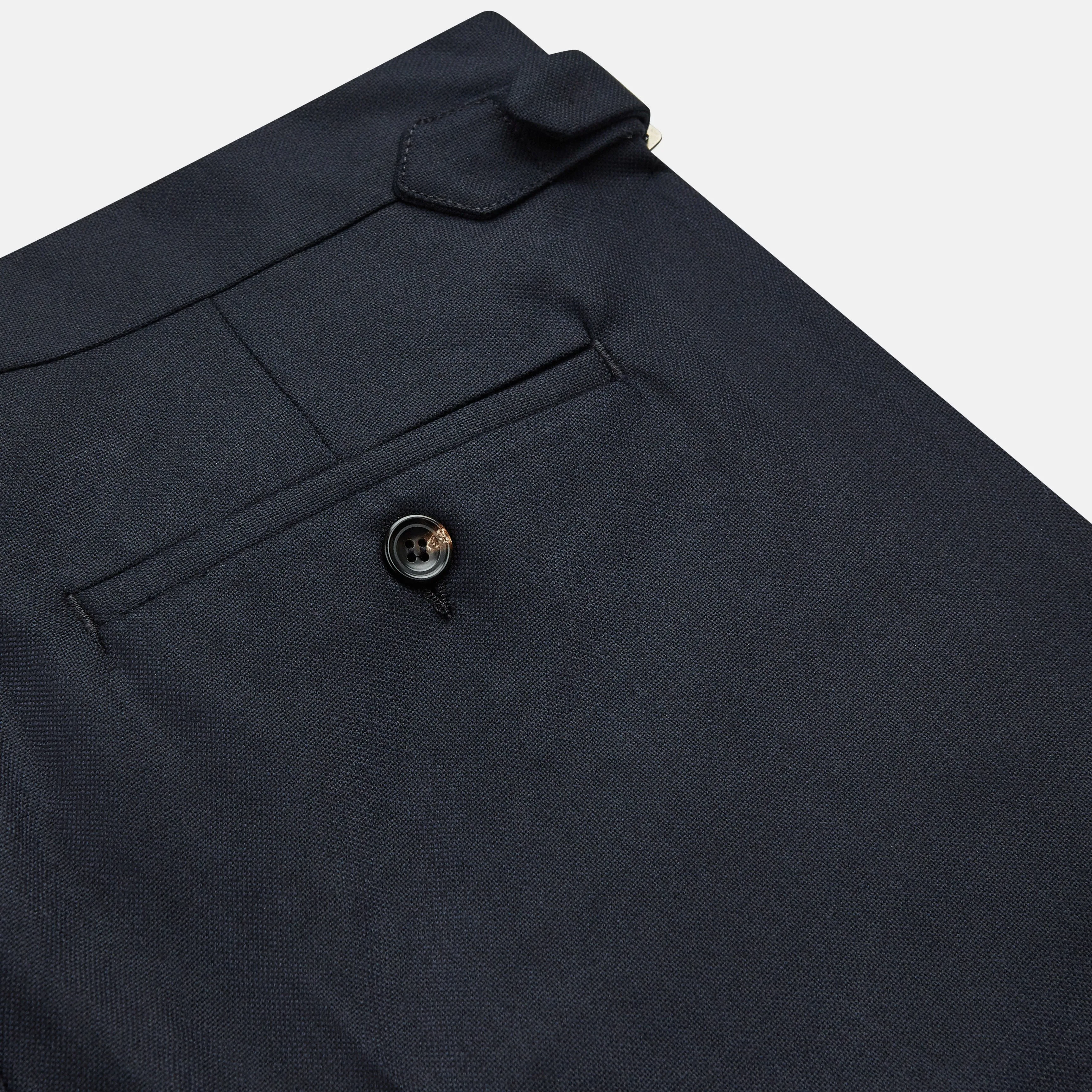 Navy Escorial Wool Jonathan Trousers