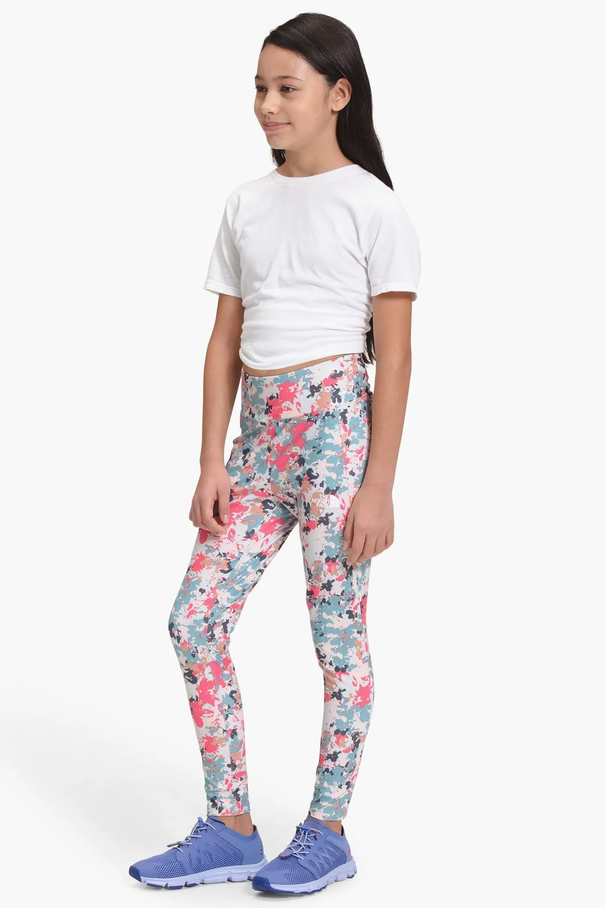 North Face On Mountain Girls Leggings - Tourmaline Floral Camo