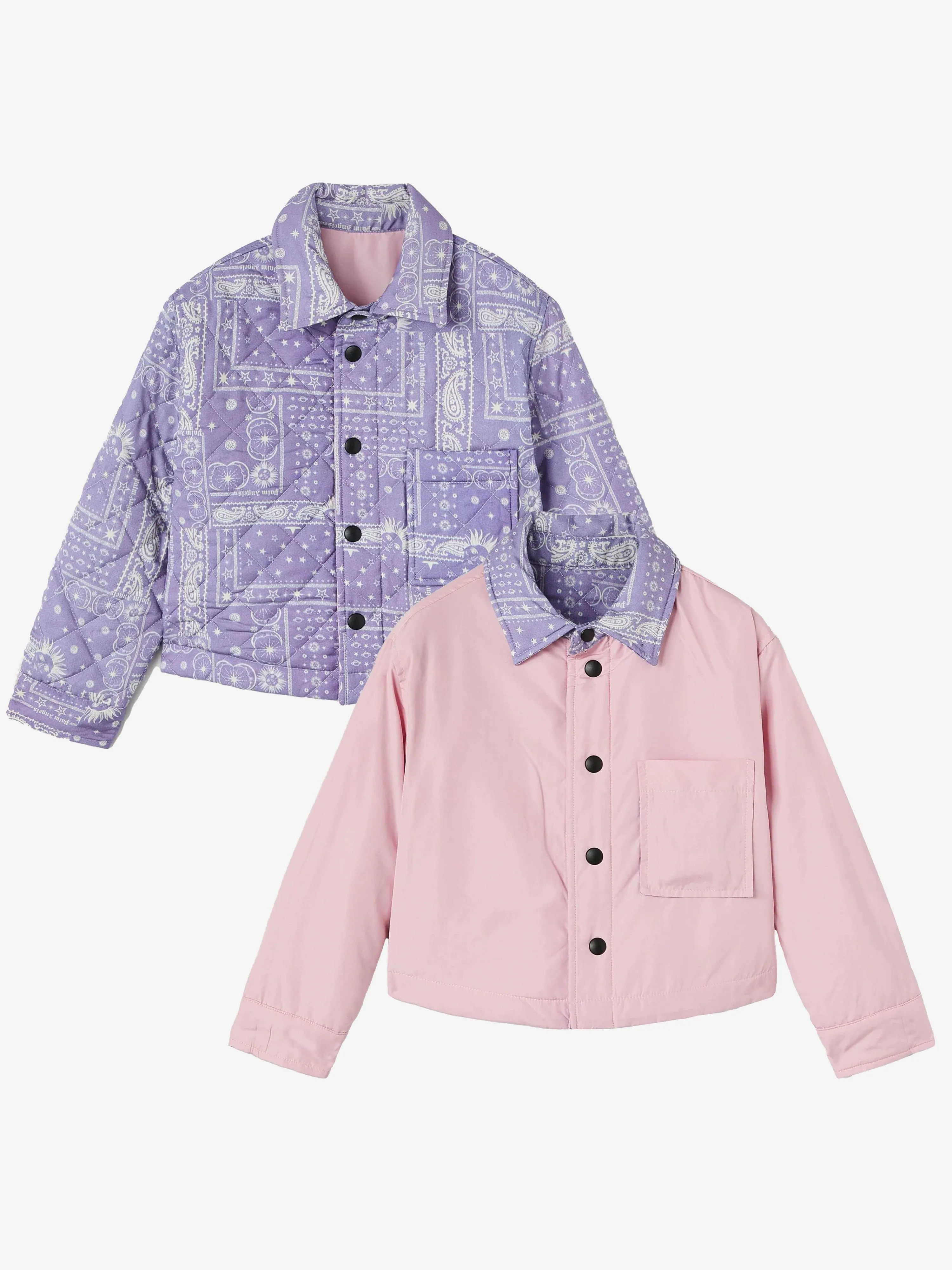 Palm Angels Girls Astro Paisley Overshirt in Purple