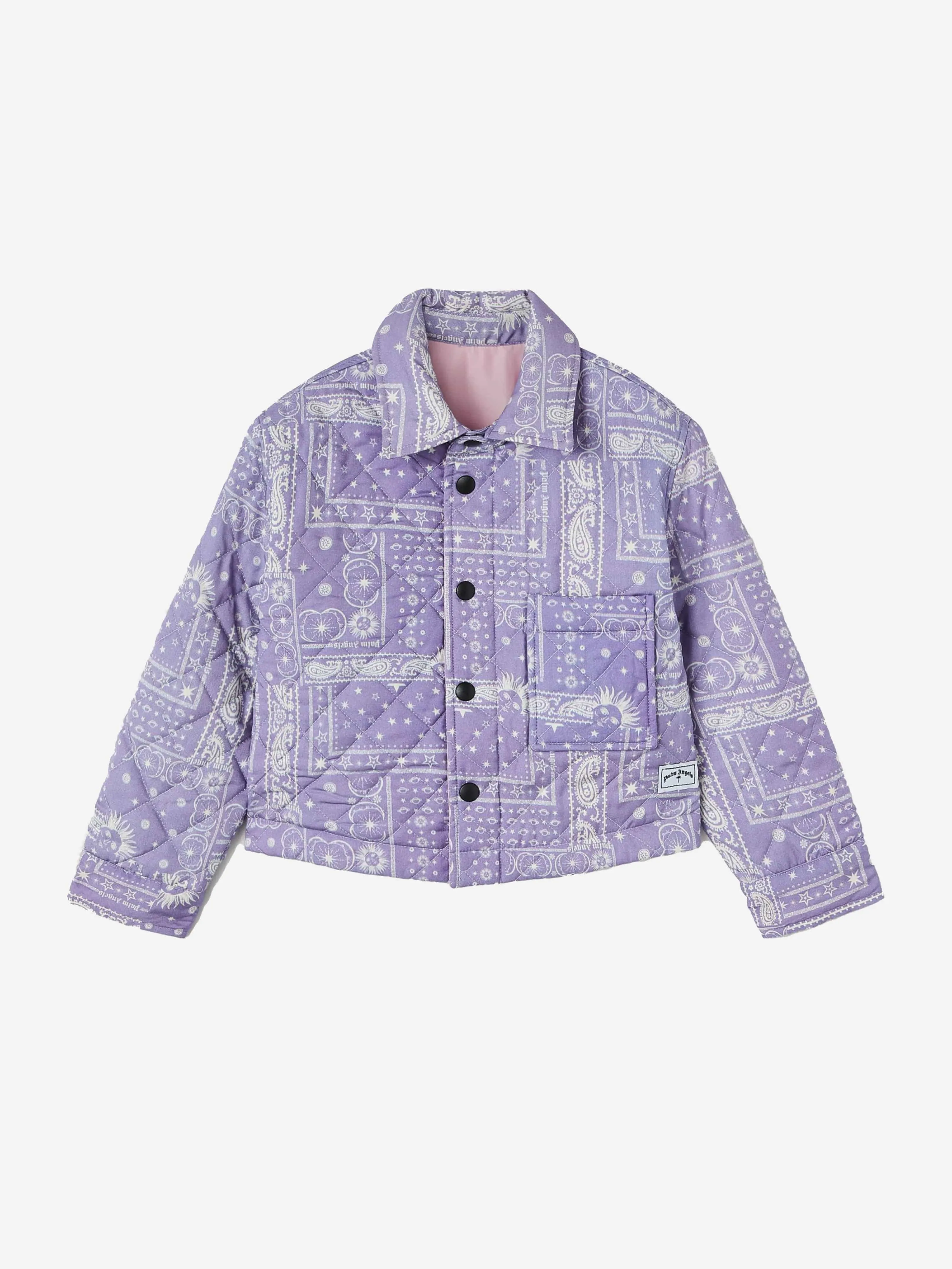 Palm Angels Girls Astro Paisley Overshirt in Purple