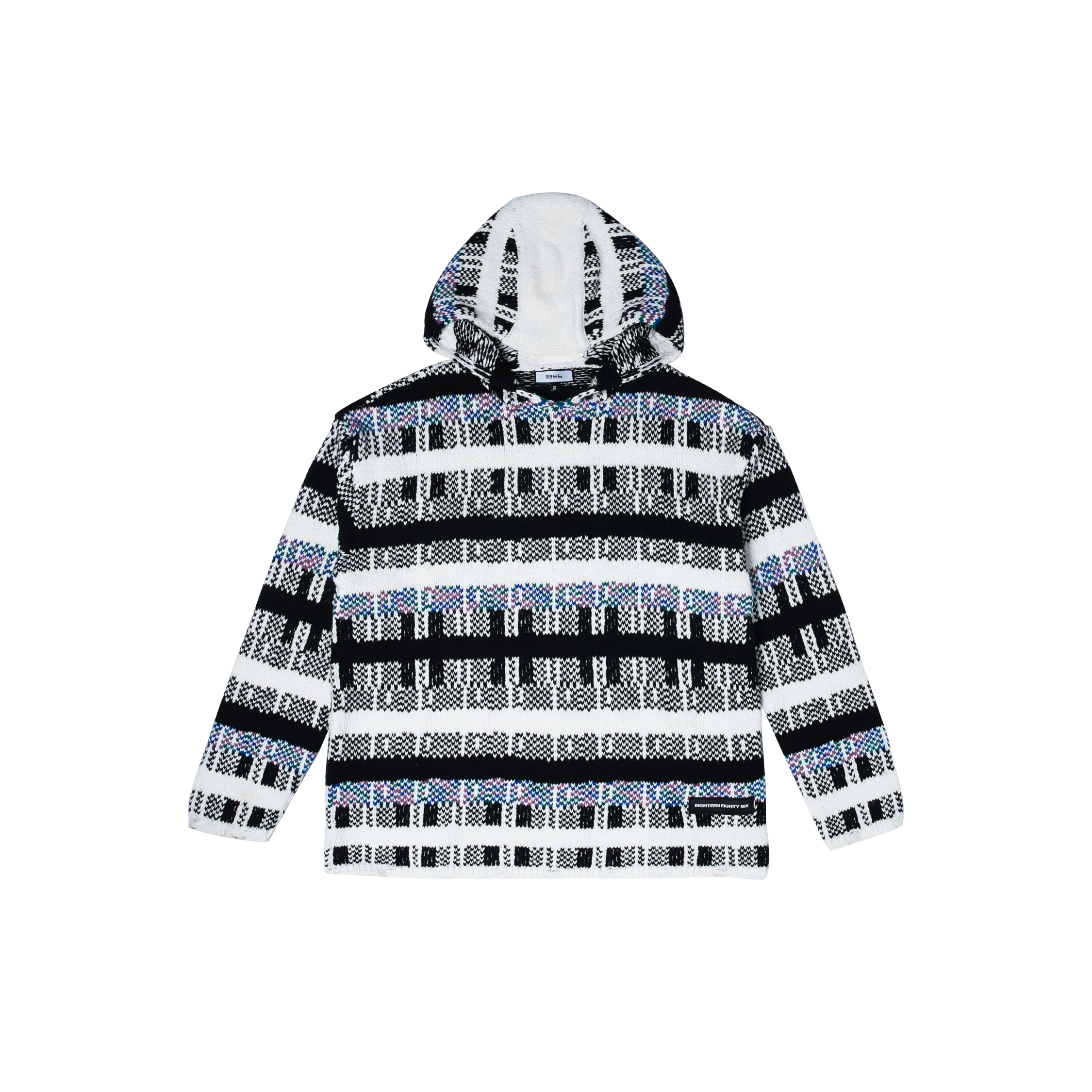 PIN CHECK HOODIE - WHITE