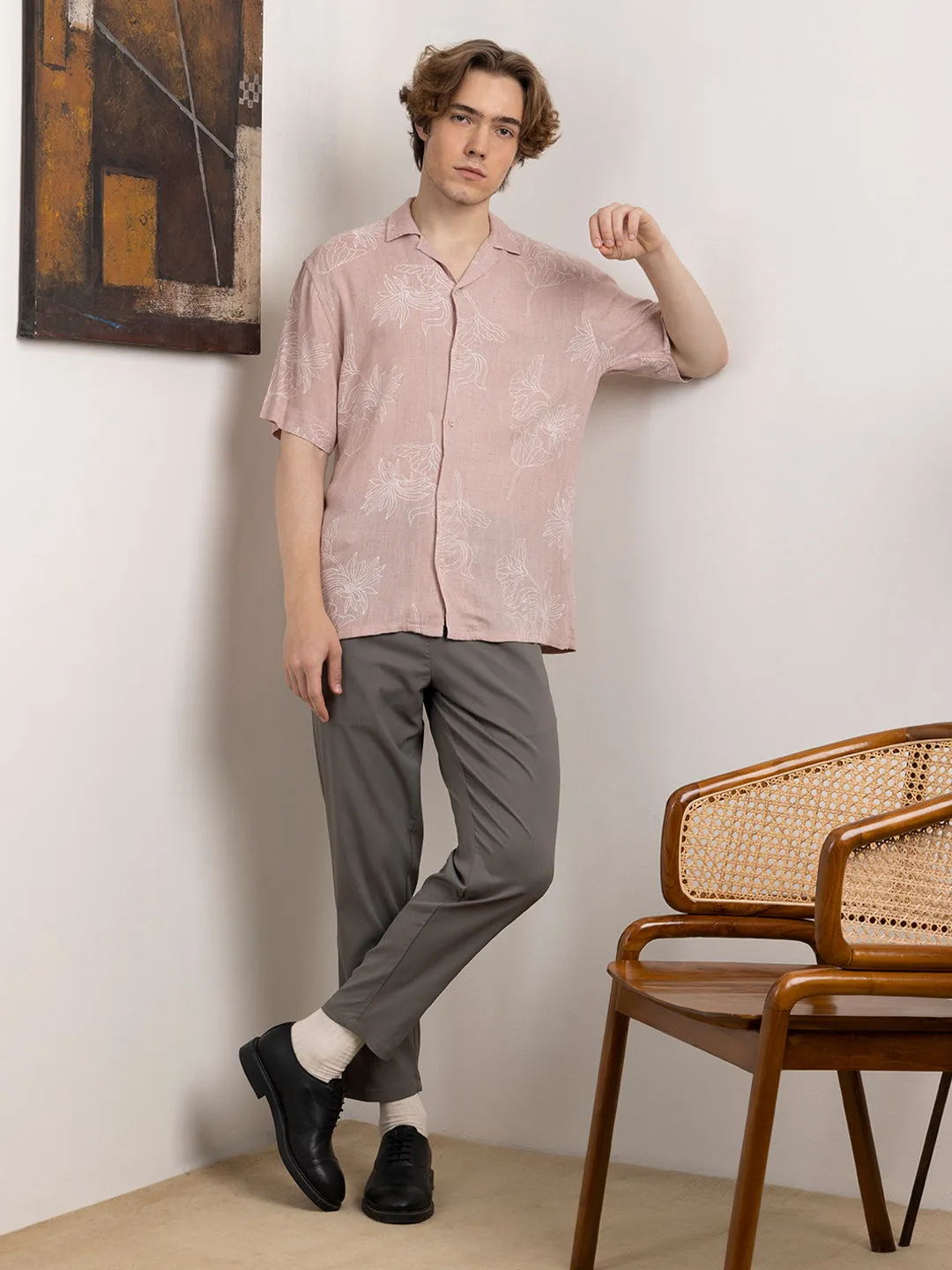 Pink Linen Resort Shirt