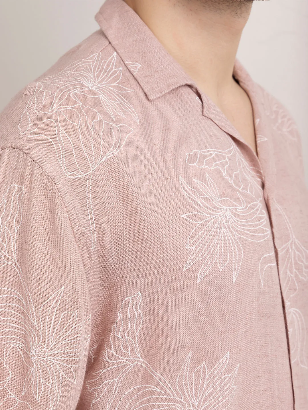 Pink Linen Resort Shirt