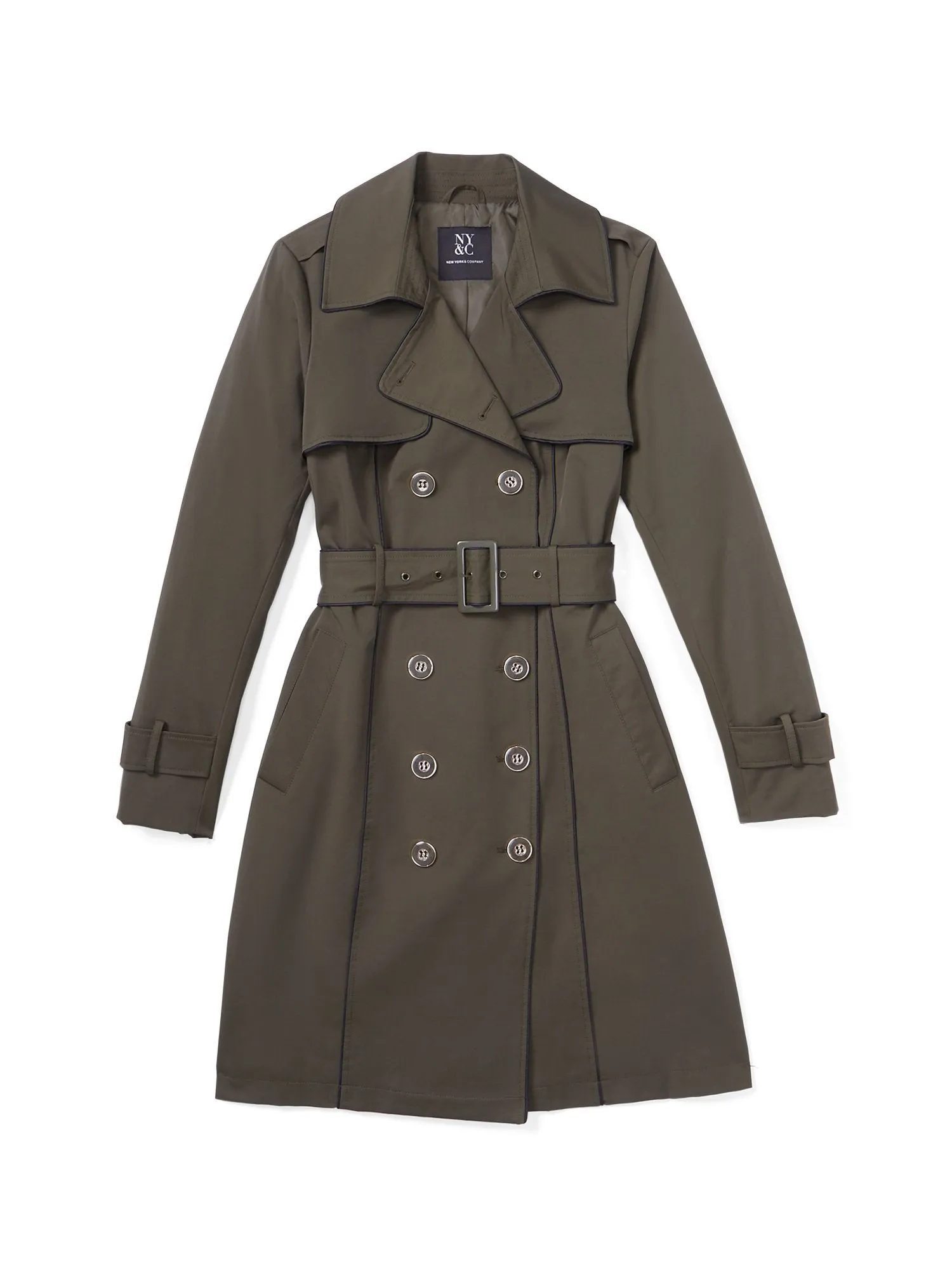 Piped Military Belted Trenchcoat - City Trench Collection