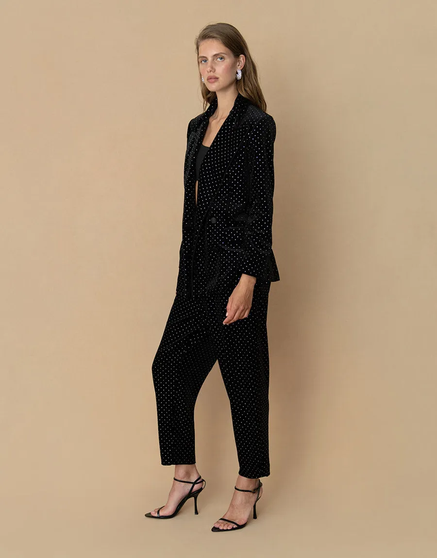 Raven Velvet Trouser - Crystal Black - SALE